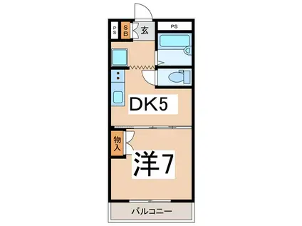 第2ガーデンハイツ(1DK/1階)の間取り写真