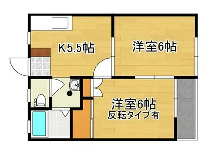 サンライフ・ナカゴミ(2K/1階)の間取り写真