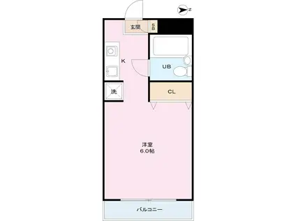 メゾン・セシモ(ワンルーム/2階)の間取り写真