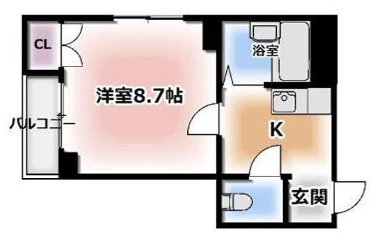 ヴェルメゾン山階(1K/4階)の間取り写真