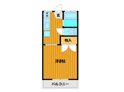 西川原ハイツ(1K/2階)の間取り写真