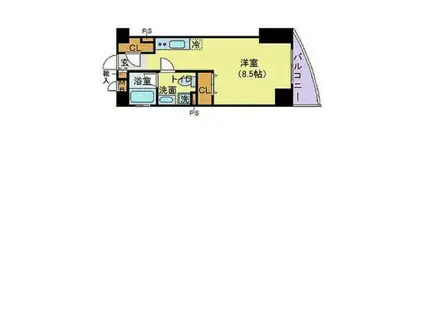 シンシア千駄木(1K/11階)の間取り写真