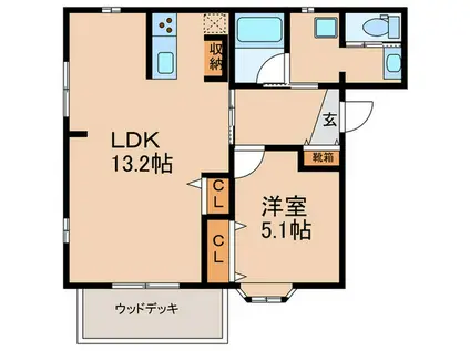 ハイム祖師谷(1LDK/1階)の間取り写真