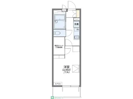 レオパレス西郊(1K/1階)の間取り写真