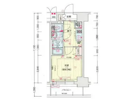 ファステート神戸アモーレ(1K/4階)の間取り写真