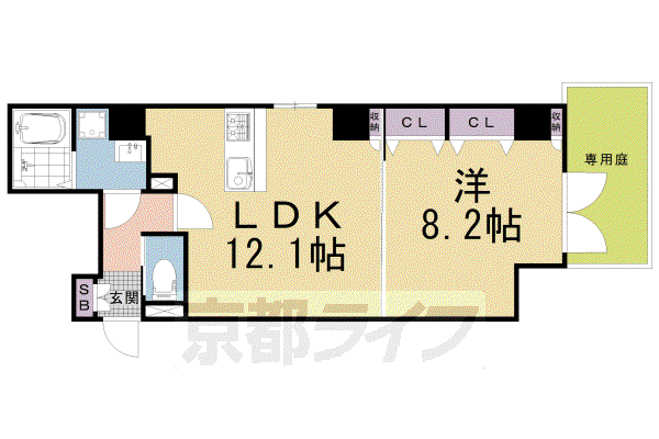 CASA RYOKOII(1LDK/1階)の間取り写真