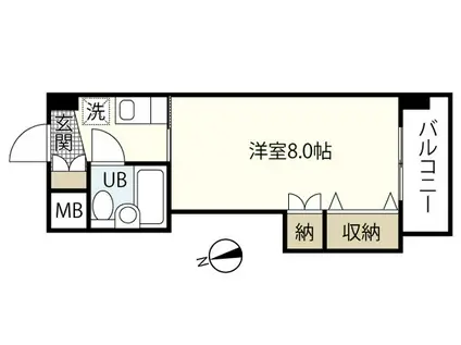 川本ビル(1K/3階)の間取り写真