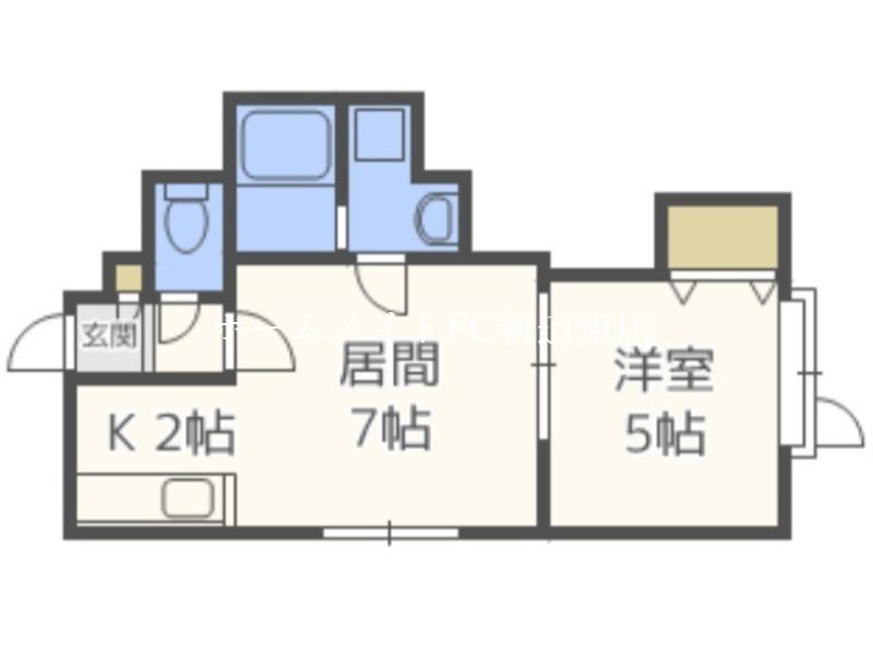 ラフィシア(1LDK/1階)の間取り写真