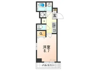 アドバンス京都アクィラ(1K/5階)の間取り写真