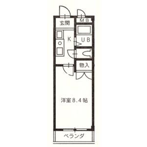 エスポア八田(1K/3階)の間取り写真