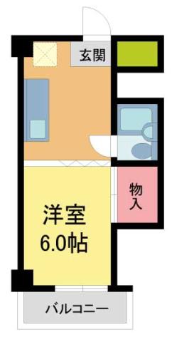 ドミトリー甲子園(1DK/2階)の間取り写真