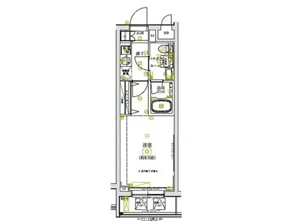 RELUXIA亀戸イースト(1K/1階)の間取り写真