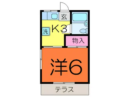 サンライズコーポ(1K/1階)の間取り写真