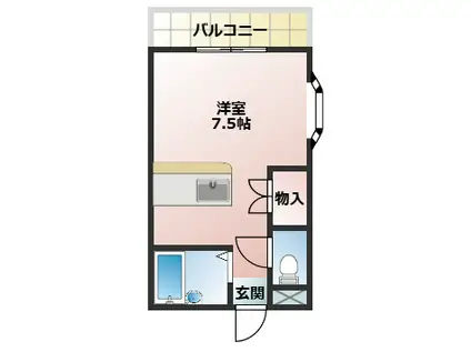 エレガンスメゾンII(ワンルーム/1階)の間取り写真