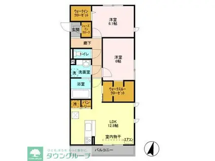 MSおおたか(2LDK/1階)の間取り写真