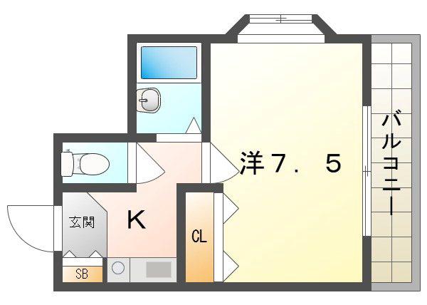 ルパッセ URAKAWA(1K/4階)の間取り写真
