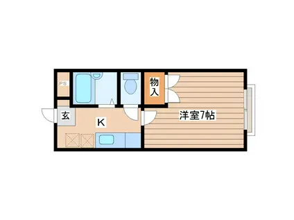 フォンテーヌ(1K/1階)の間取り写真