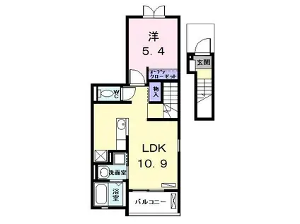 ユートピーII(1LDK/2階)の間取り写真