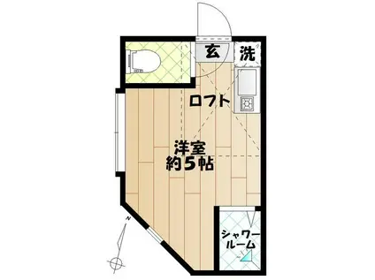 テレシーナ(ワンルーム/2階)の間取り写真