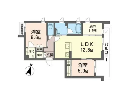 グランウェーブ湘南(2SLDK/3階)の間取り写真