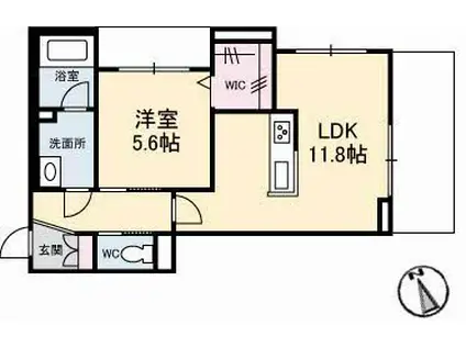 エーデルハオスIV(1LDK/1階)の間取り写真