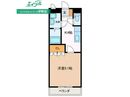 フォレストガーデン利平治(1K/2階)の間取り写真