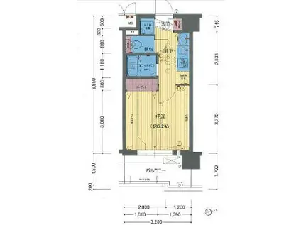プレサンス名古屋城前ラバンカ(1K/4階)の間取り写真