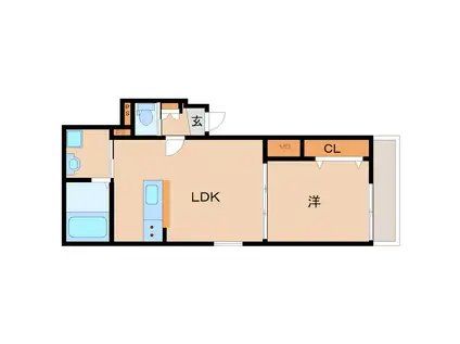ブラン尼崎(1LDK/1階)の間取り写真