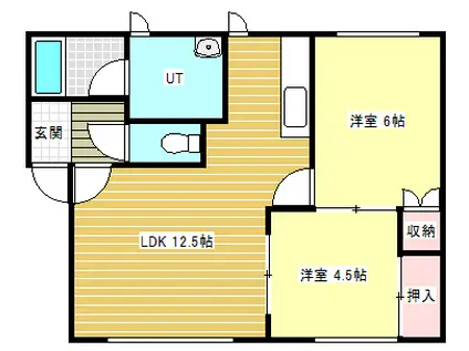グランディール15(2LDK/1階)の間取り写真