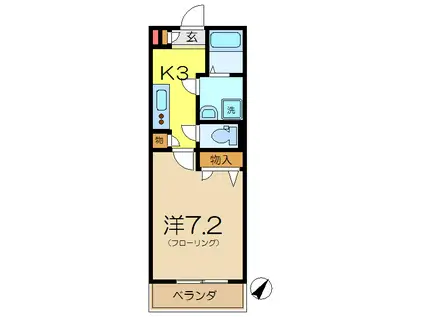 ボナール・シュウ(1K/3階)の間取り写真