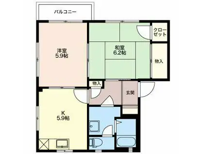 MAISON LESTC(2K/2階)の間取り写真