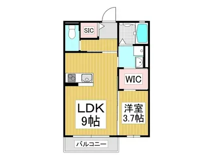 HIGH FIELD(1LDK/2階)の間取り写真