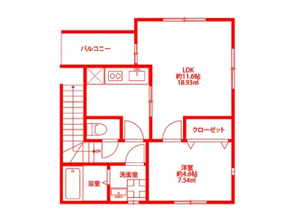 アスピリア シャテニエ(1LDK/2階)の間取り写真