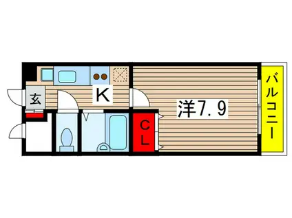 アルバ稲毛(1K/3階)の間取り写真