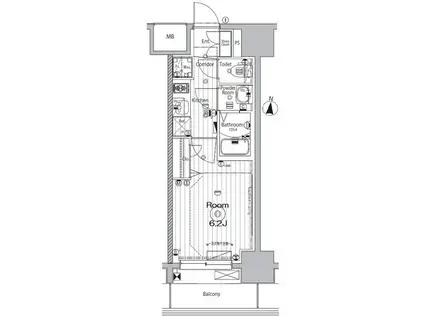 メイクス矢場町(1K/9階)の間取り写真