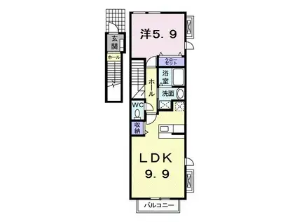 ガーデンハウス西塚(1LDK/2階)の間取り写真