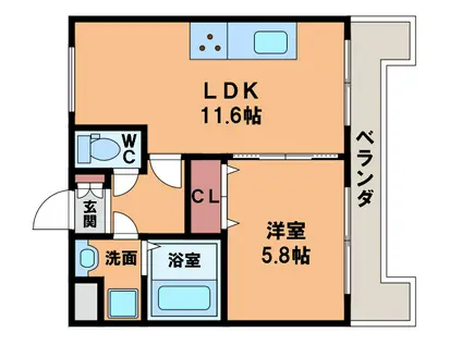サンライトあべのVI(1LDK/1階)の間取り写真