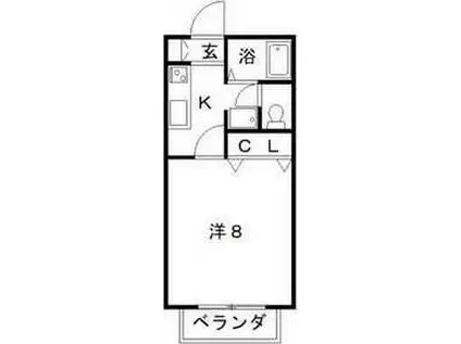 サン・FRIENDS久保一色南(1K/1階)の間取り写真