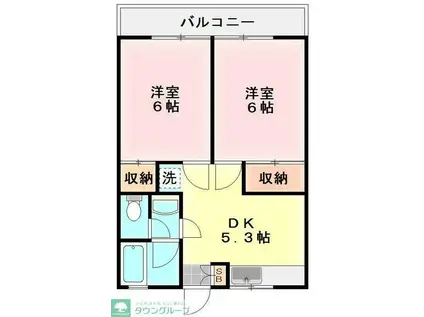 第3ブルーコーポ(2DK/2階)の間取り写真