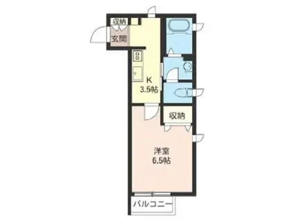 マーレ金沢文庫(1K/1階)の間取り写真