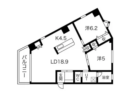 コミュニティーガーデンなごや(2LDK/3階)の間取り写真