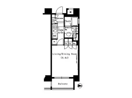 パークアクシス浜松町(1K/5階)の間取り写真