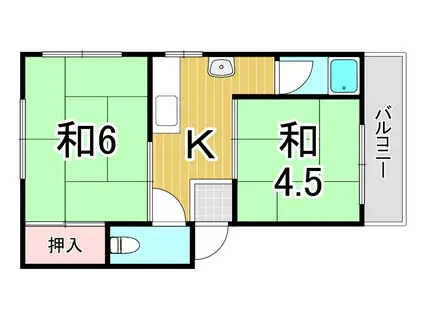 新堂マンション(2K/3階)の間取り写真