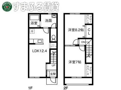 M.リアン(2LDK/1階)の間取り写真