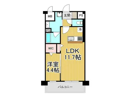 プリマヴェーラ甲子園一番町(1LDK/1階)の間取り写真