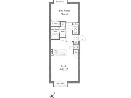 LEGALAND初台(1DK/4階)の間取り写真