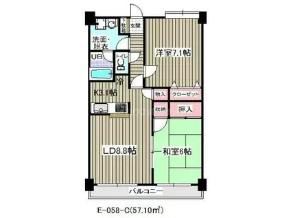 アウラ10(2LDK/3階)の間取り写真