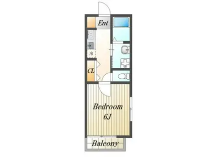 メゾンミユキII(1K/3階)の間取り写真