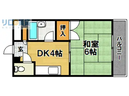 サンメゾン大山(1DK/2階)の間取り写真
