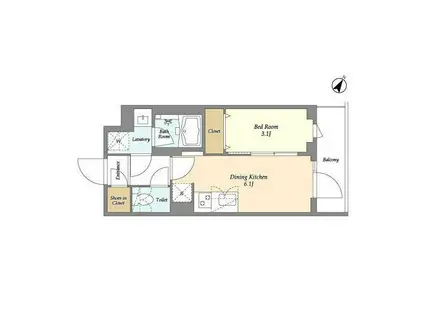 ドゥーエ曳舟II(1DK/1階)の間取り写真